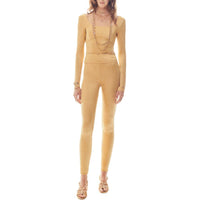 CHANEL Leggings Women's Gold