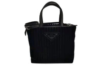 PRADA Nylon Basket Bag Shoulder Bag Crossbody Bag Handbag Large Size Women's Black