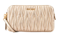 MIU MIU Calfskin Shoulder Bag Women's Gold