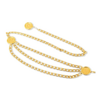CHANEL Badge Design Metal Waist Chains Unisex Gold Width: 3CM