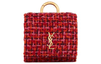 SAINT LAURENT Fabric Cow Leather Patchwork AIRPODS PRO Storage Case And Protective Sleeve Women's Red