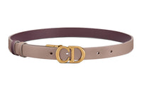 DIOR Logo Emblem Pin Buckle Leather Belts Women's Purple Width: 2CM