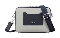 DIOR Grained Cow Leather Shoulder Bag Crossbody Bag Regular Men's Navy/Gray