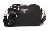PRADA Leather Crossbody Bag Shoulder Bag Men's Black