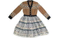 CHANEL Long-Sleeved Dresses Women's Brown