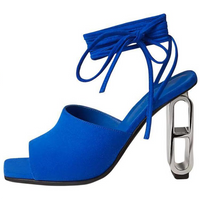 HERMES Strap Sandals 10cm Women's Blue