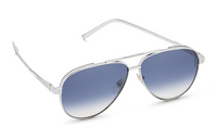 LOUIS VUITTON Metal Irregular Shape Sunglasses Men's Silver