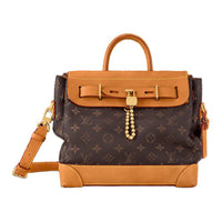 LOUIS VUITTON Cow Leather One Shoulder Handbag Men's Black & Orange