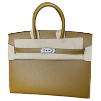 HERMES Birkin Madame Leather Handbag Women's U8 Bronze Dore Antique Bronze Gold