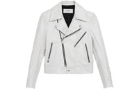 CELINE Leather Jackets Coats Women's White