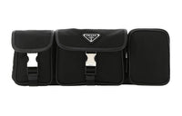 PRADA Cow Leather Fanny Pack Men's Black