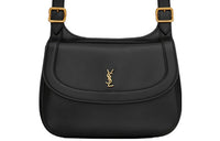 SAINT LAURENT Smooth Leather Shoulder Bag Crossbody Bag Medium Size Women's Black