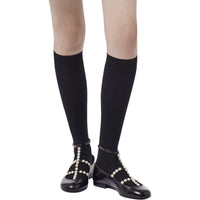 CHANEL Knee-High Socks Women's Black