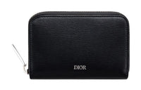 DIOR Cow Leather Wallet Card Sleeve Card Holder Unisex Black