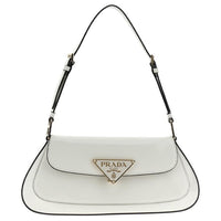 PRADA Leather Handbag Shoulder Bag Women's White