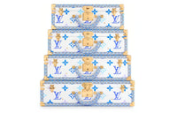 LOUIS VUITTON Coated Canvas Storage Box Hard Case Unisex White/Blue