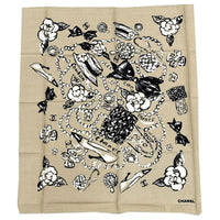 CHANEL 1990-2000s Camellia Scarf