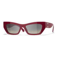 CHANEL Nylon Acetate Cat Eye Sunglasses Unisex Red