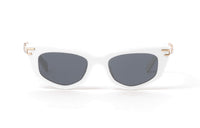MIU MIU Acetate Irregular Shape Sunglasses Women's White