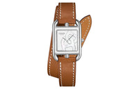 HERMES Cape Cod Collection Wrist Watch Quartz Movement Crocodile Leather Strap White Dial Women's W056478WW00