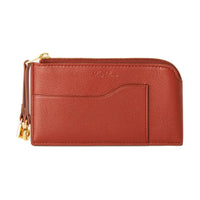 Loro Piana Grained Calfskin Card Holder Women's Brown