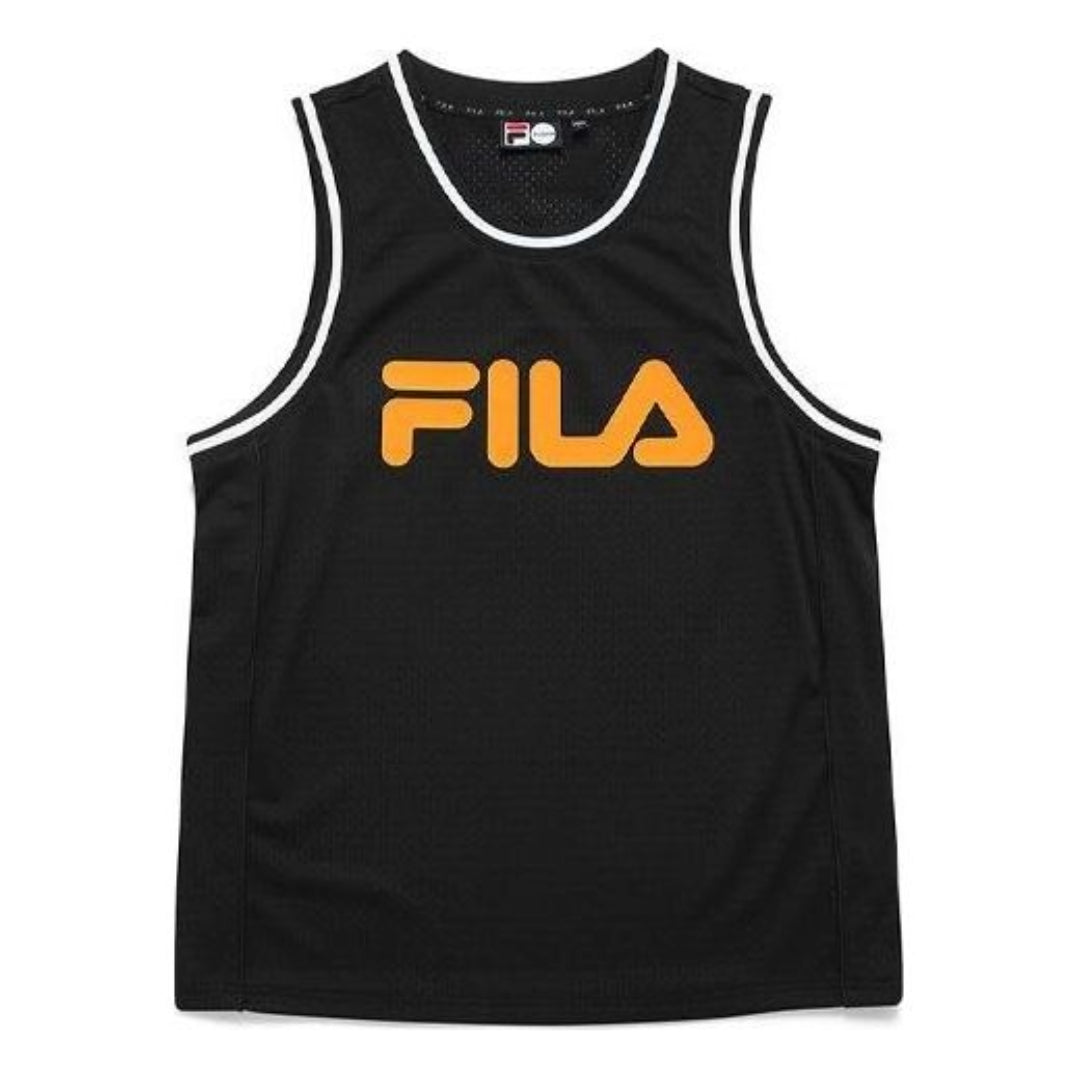 FILA Solid Sleeveless T-Shirt 'Black Yellow' T11M125112F-BK