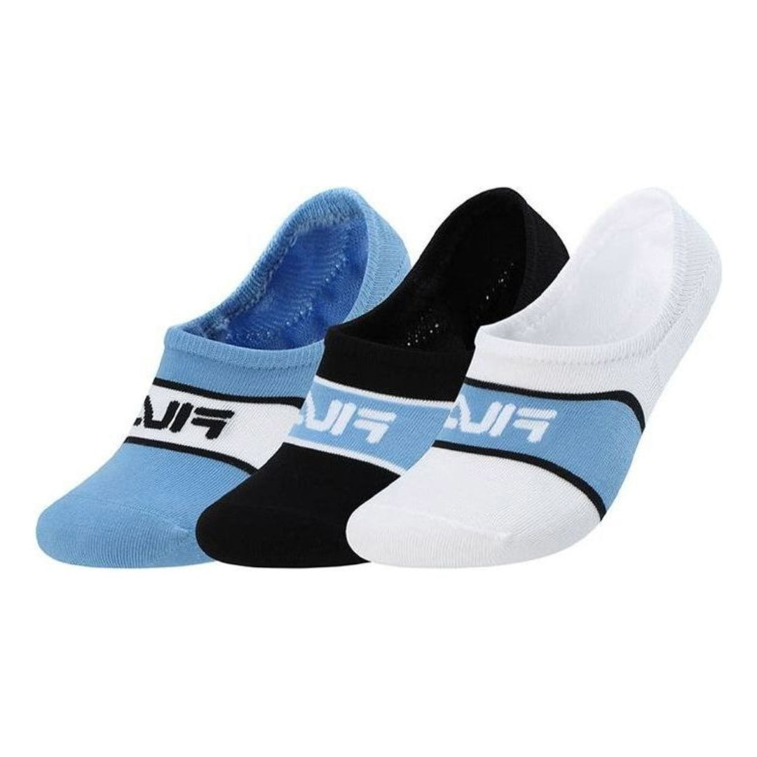 FILA FUSION Logo No Show Socks 3-Pack 'Teal White Black' T13M121305F-99