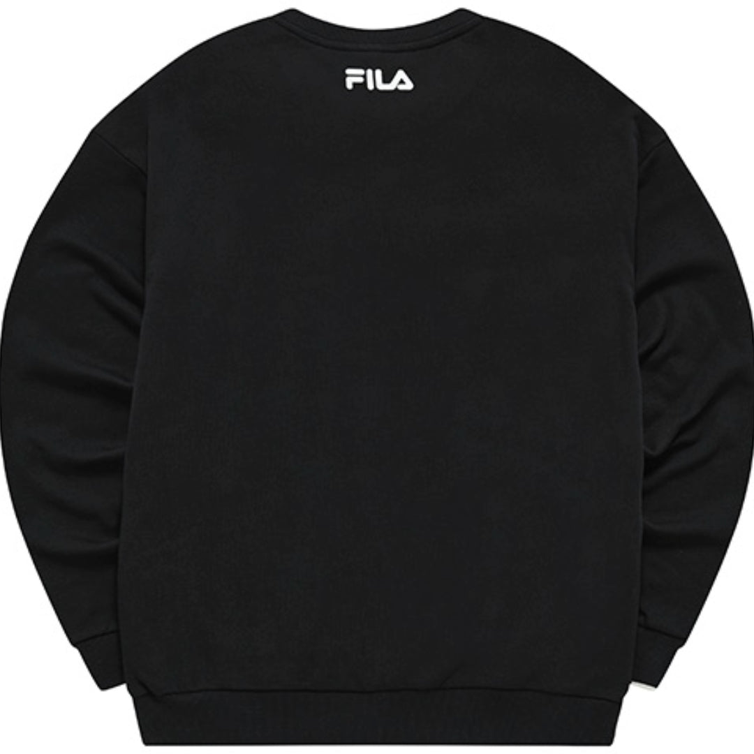 FILA FUSION Letter Printed Sweatshirt 'Black White' T11M235205F-BK