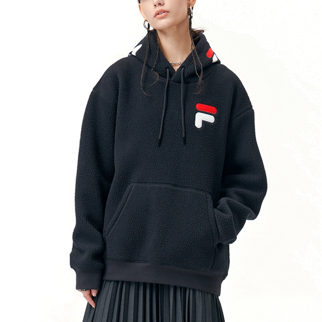 FILA FUSION Logo Hoodie 'Black White' T11U146201F-BK