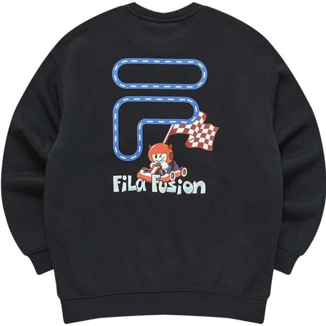 FILA FUSION Fob Graphic Sweater 'Black Blue' T11U343205F-BK