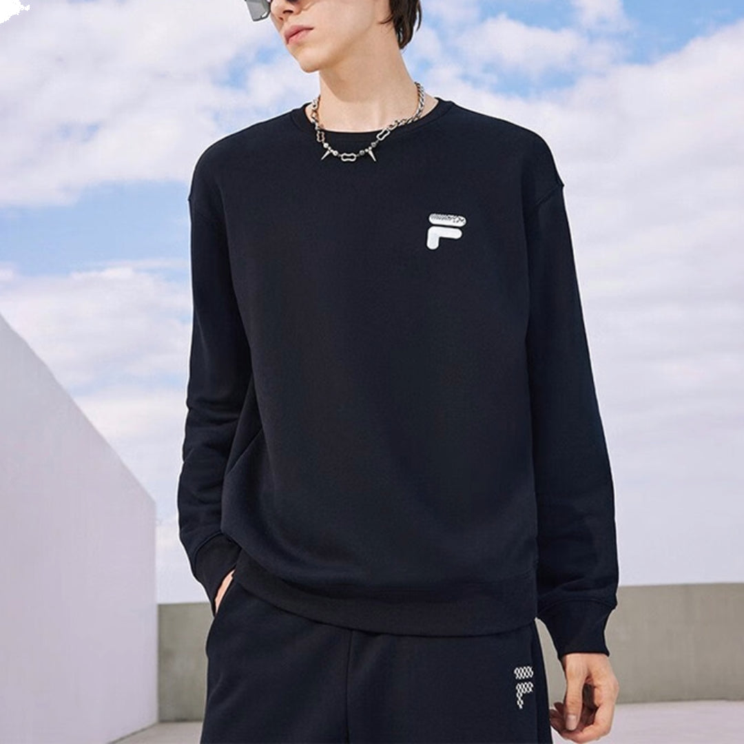 FILA FUSION Fob Graphic Sweater 'Black Blue' T11U343205F-BK