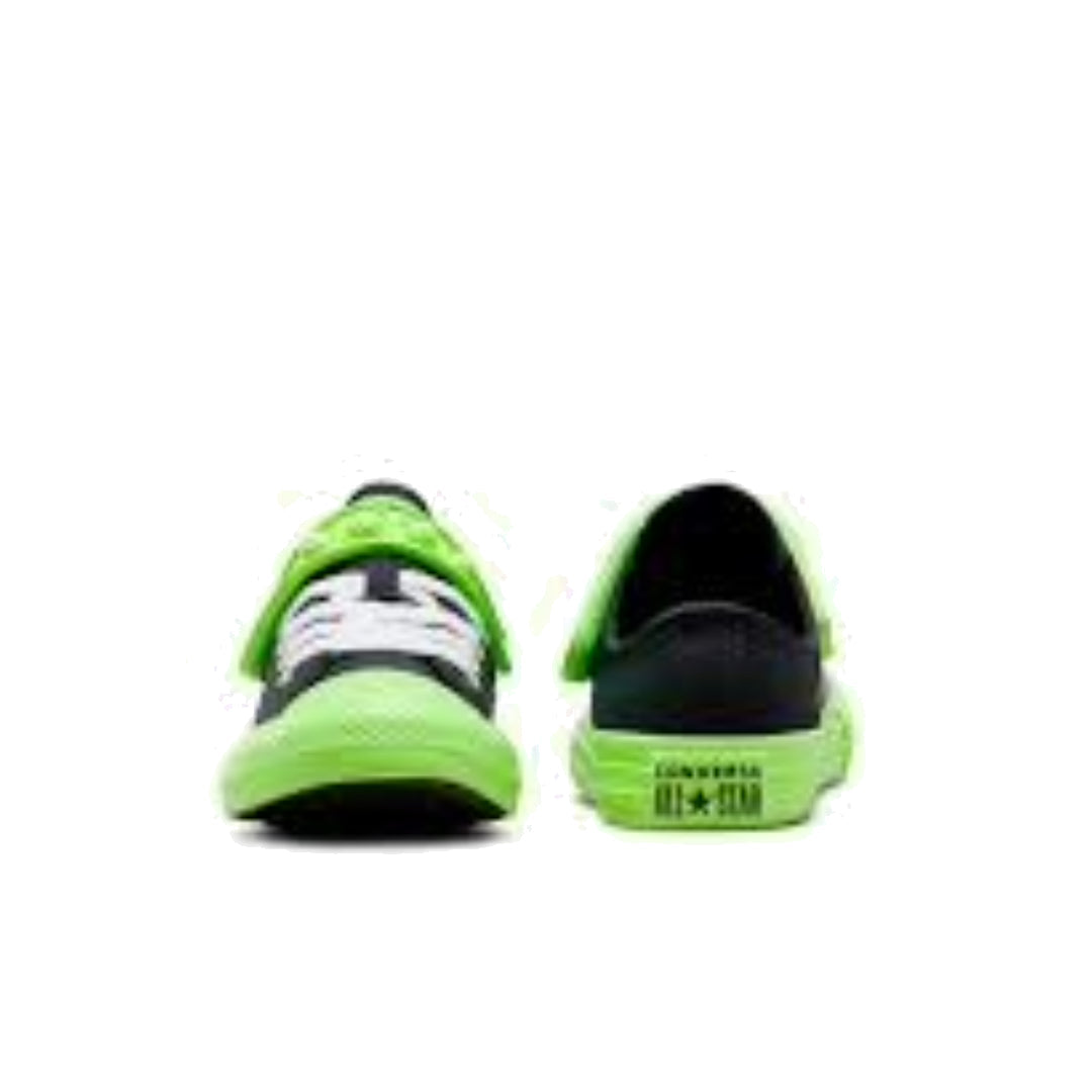 (GS) Converse Chuck Taylor All Star Bubble Strap Easy On Hyper Brights Low Top 'Black Green' A07698C