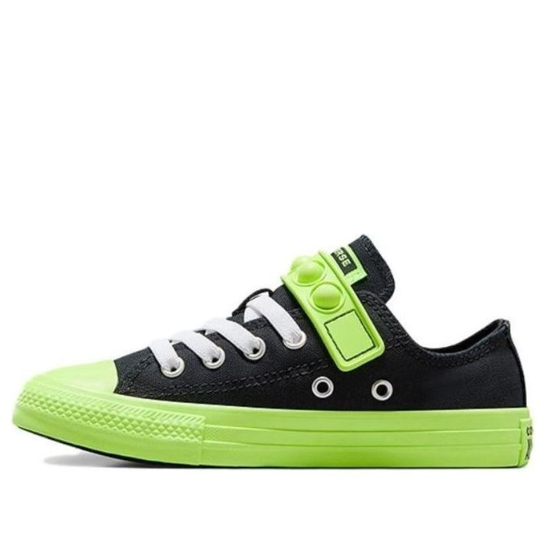 (GS) Converse Chuck Taylor All Star Bubble Strap Easy On Hyper Brights Low Top 'Black Green' A07698C