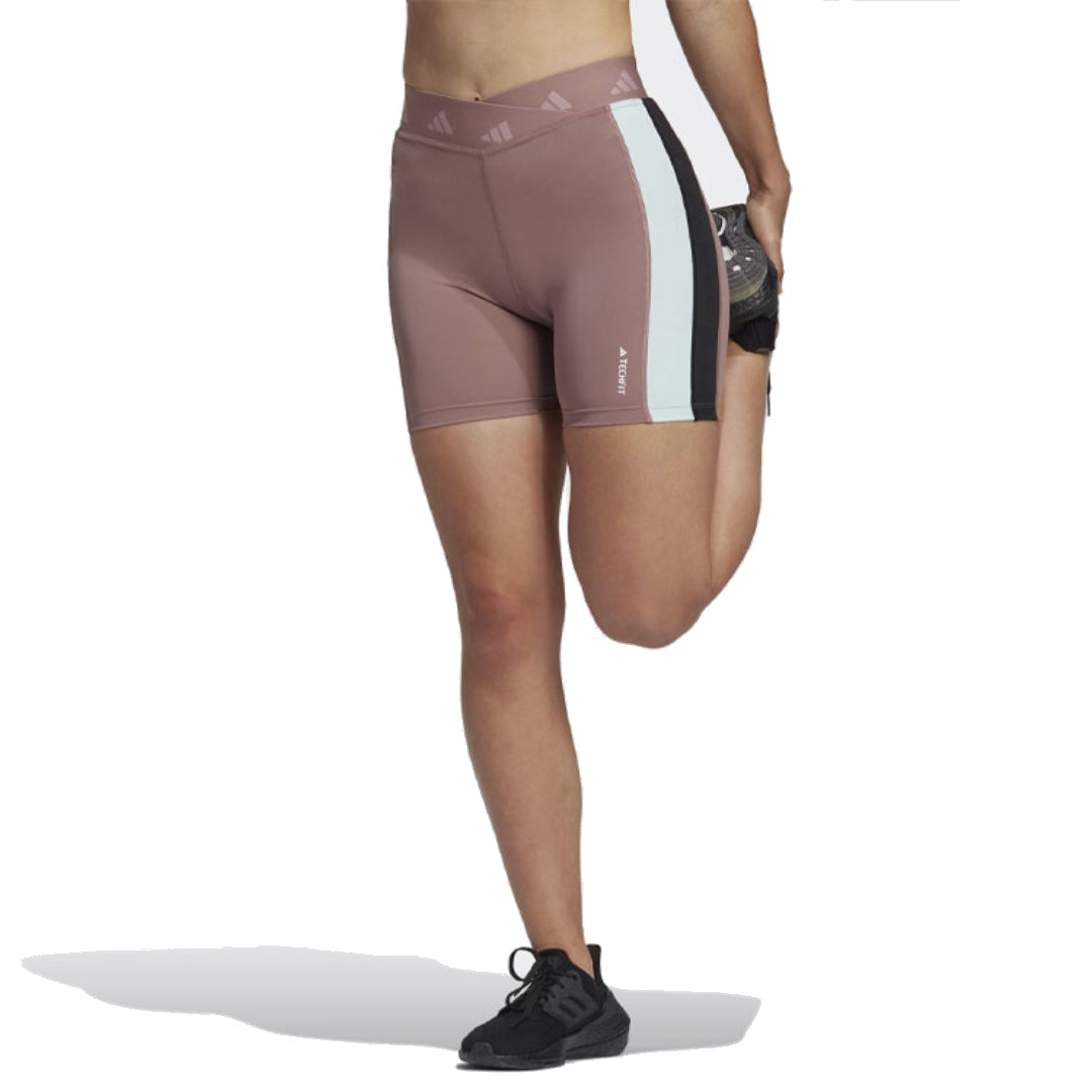 (WMNS) adidas Hyperglam Training Techfit Short Leggings Asia Sizing 'Purple White Black' HZ6958