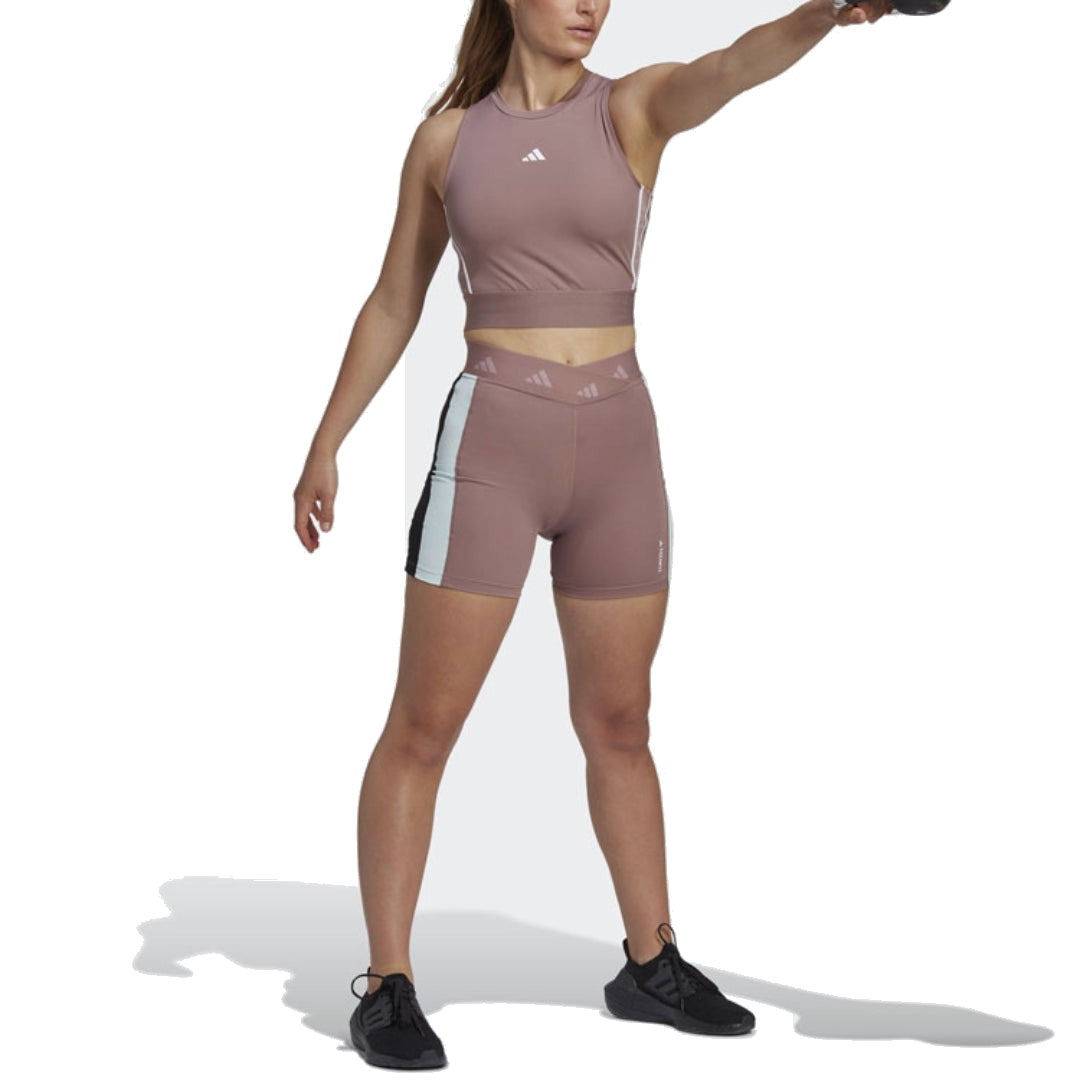 (WMNS) adidas Hyperglam Training Techfit Short Leggings Asia Sizing 'Purple White Black' HZ6958