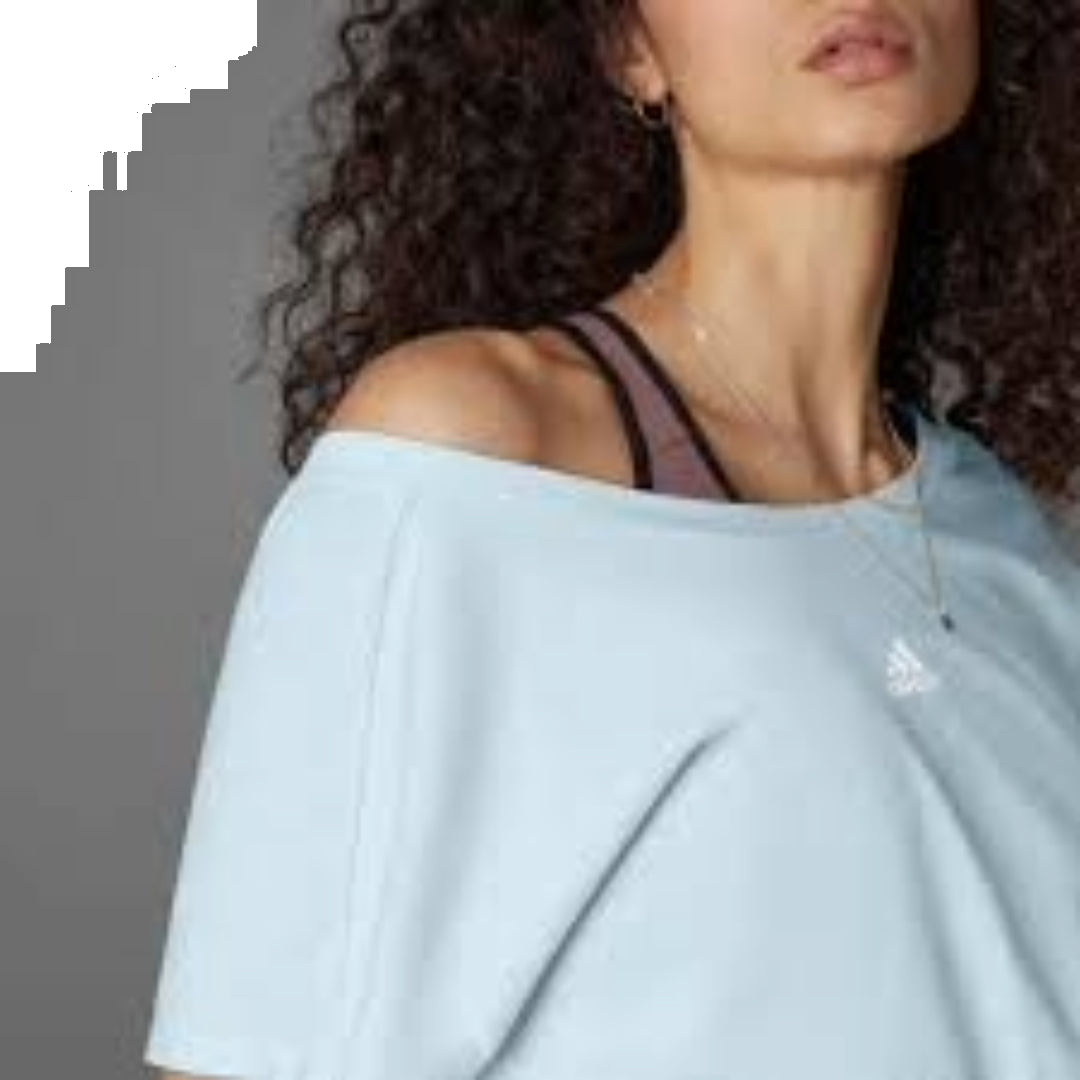 (WMNS) adidas Hyperglam Cropped Cotton T-Shirt Asia Sizing 'Blue' HZ9666