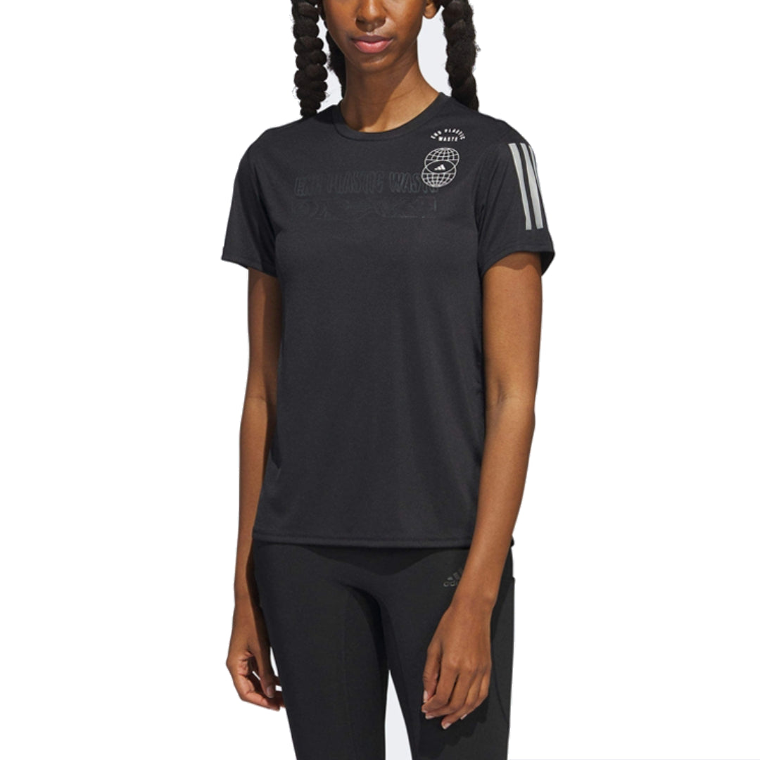 (WMNS) adidas Run for the Oceans Tee Asia Sizing 'Black' IC0205