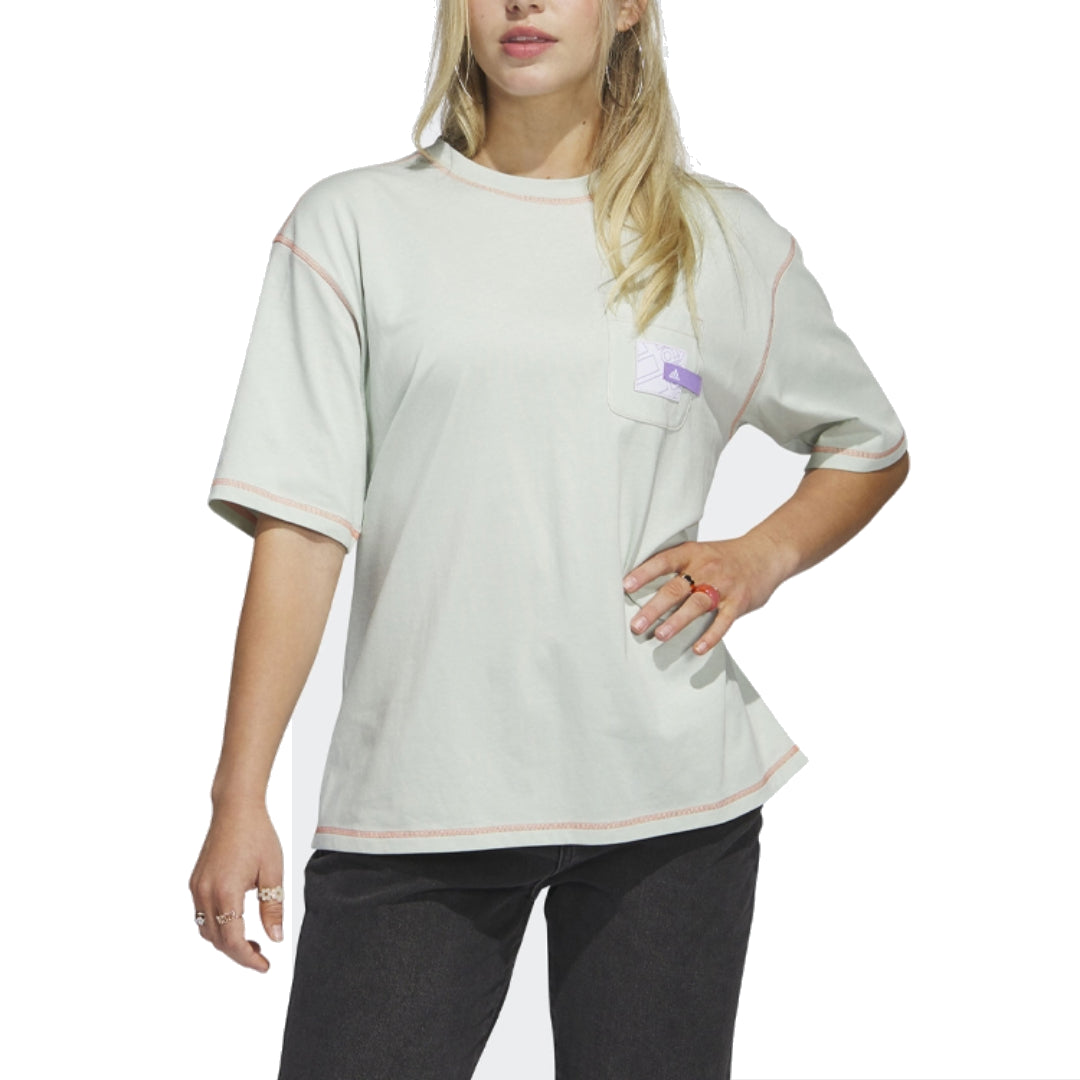 (WMNS) adidas Sport Statement Boyfriend Pocket T-Shirt Asia Sizing 'Green' IC1635