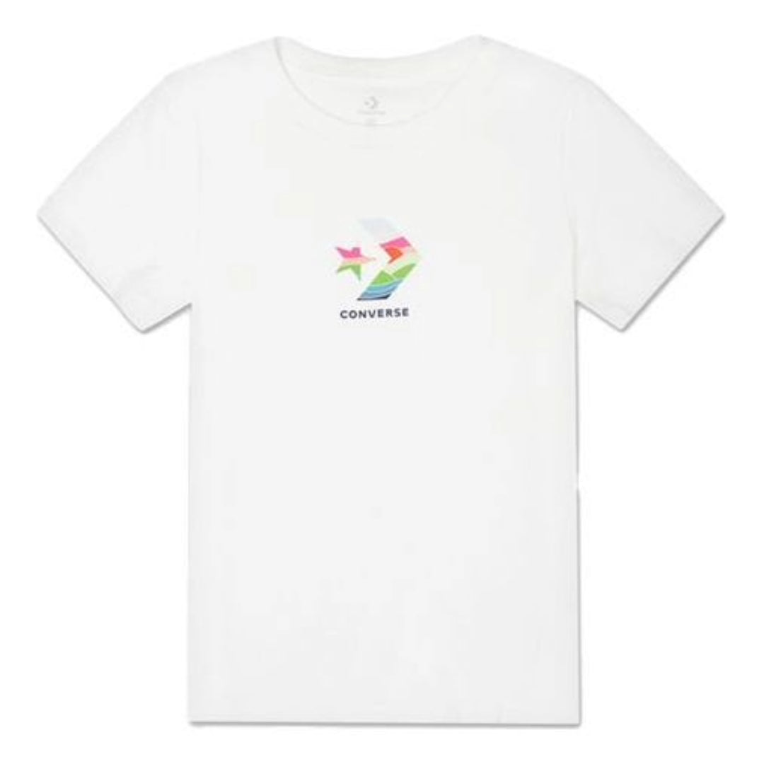(WMNS) Converse Sun Fill Star Chevron Classic T-Shirt Asia Sizing 'White' 10022179-A01