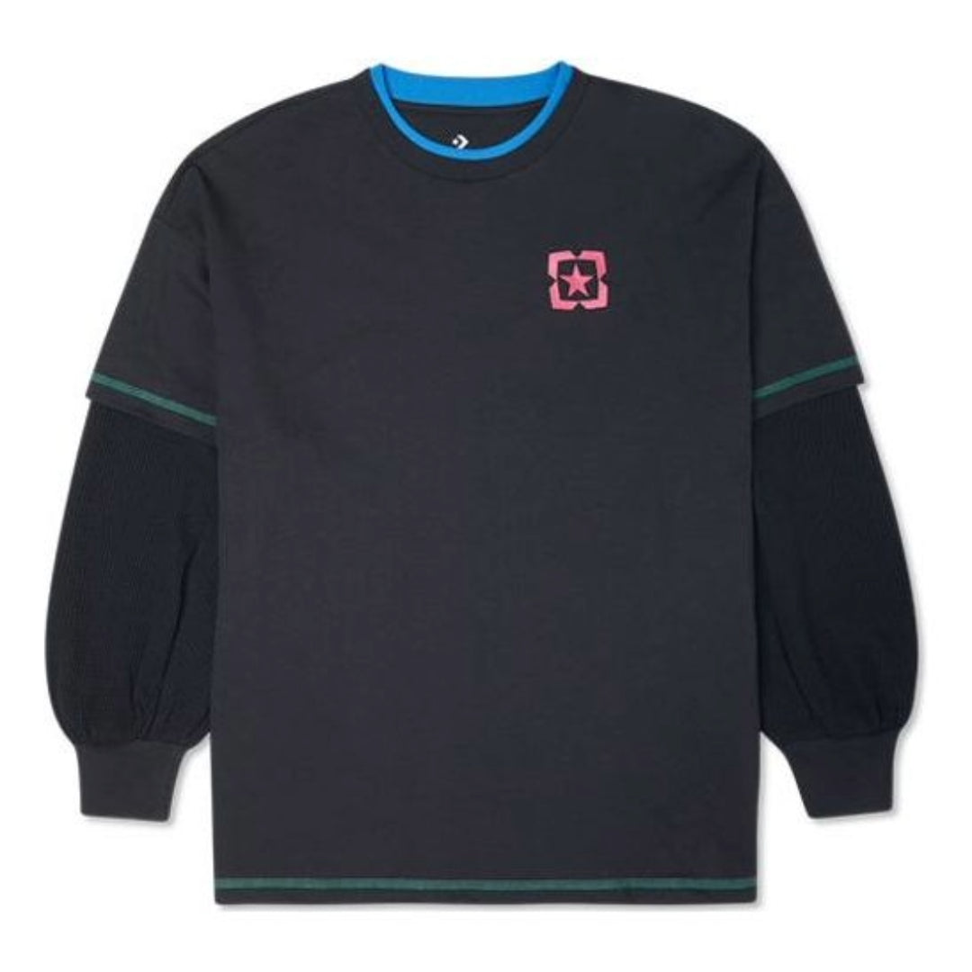 Converse Logo Printed Sweater Asia Sizing 'Black Blue' 10022261-A01