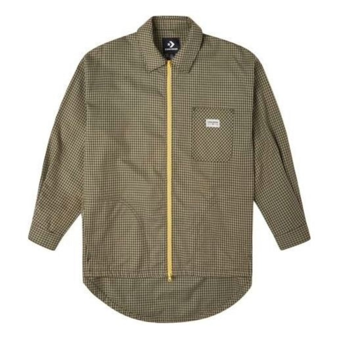 (WMNS) Converse Pocket Oversized Woven Shirt Asia Sizing 'Olive Green' 10022551-A01