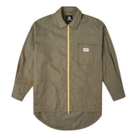 (WMNS) Converse Pocket Oversized Woven Shirt Asia Sizing 'Olive Green' 10022551-A01