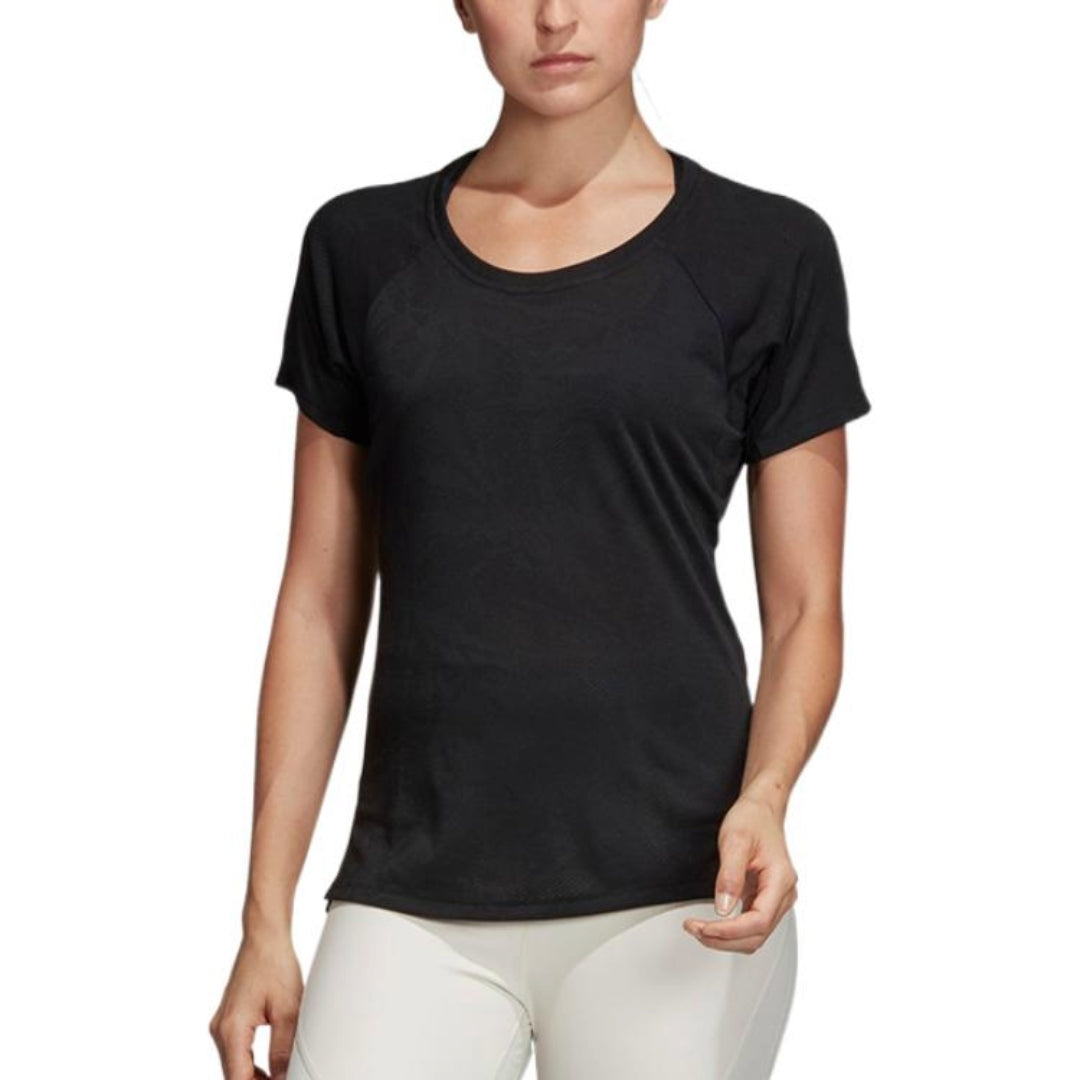 (WMNS) adidas Aeroknit T-Shirt Asia Sizing 'Black' DU1323