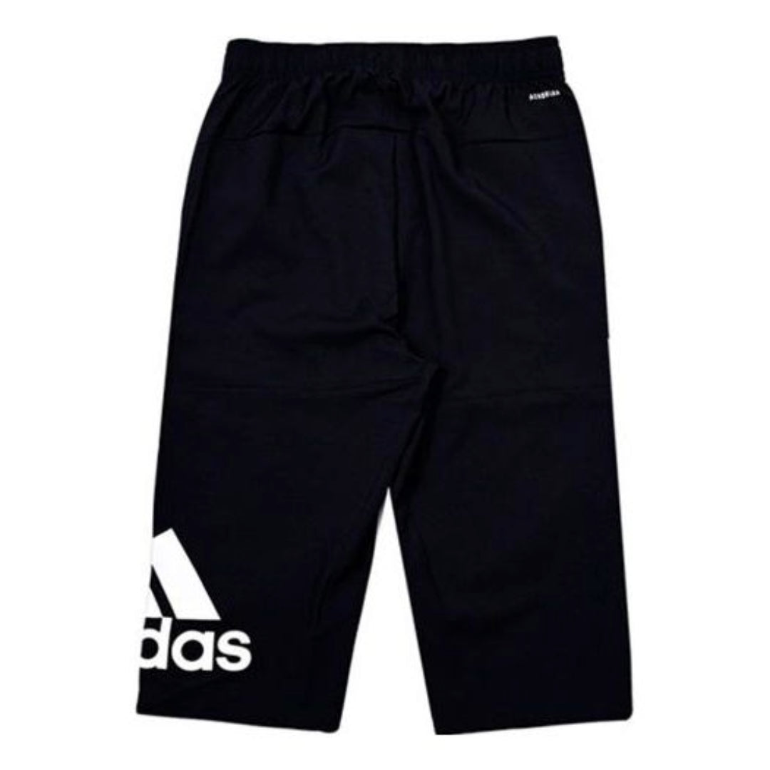 (GS) adidas 3/4 Pants Asia Sizing 'Black White' DV1387