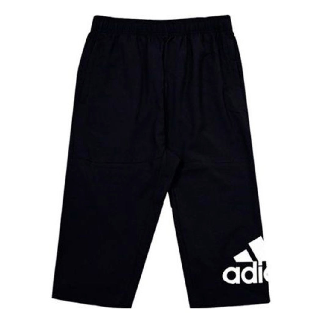(GS) adidas 3/4 Pants Asia Sizing 'Black White' DV1387