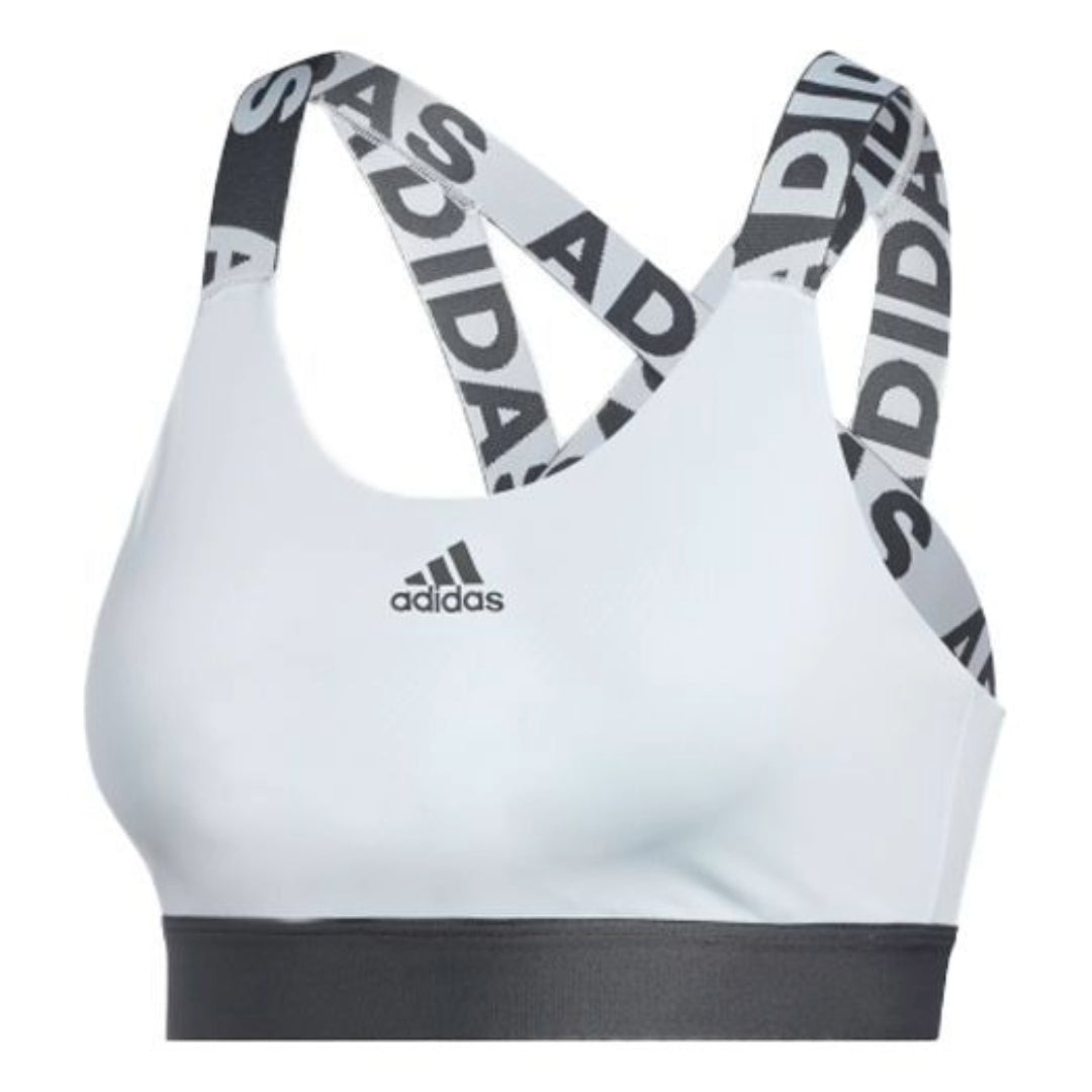 (WMNS) adidas Don't Rest Branded Bra 'White Black' Asia Sizing FL5013