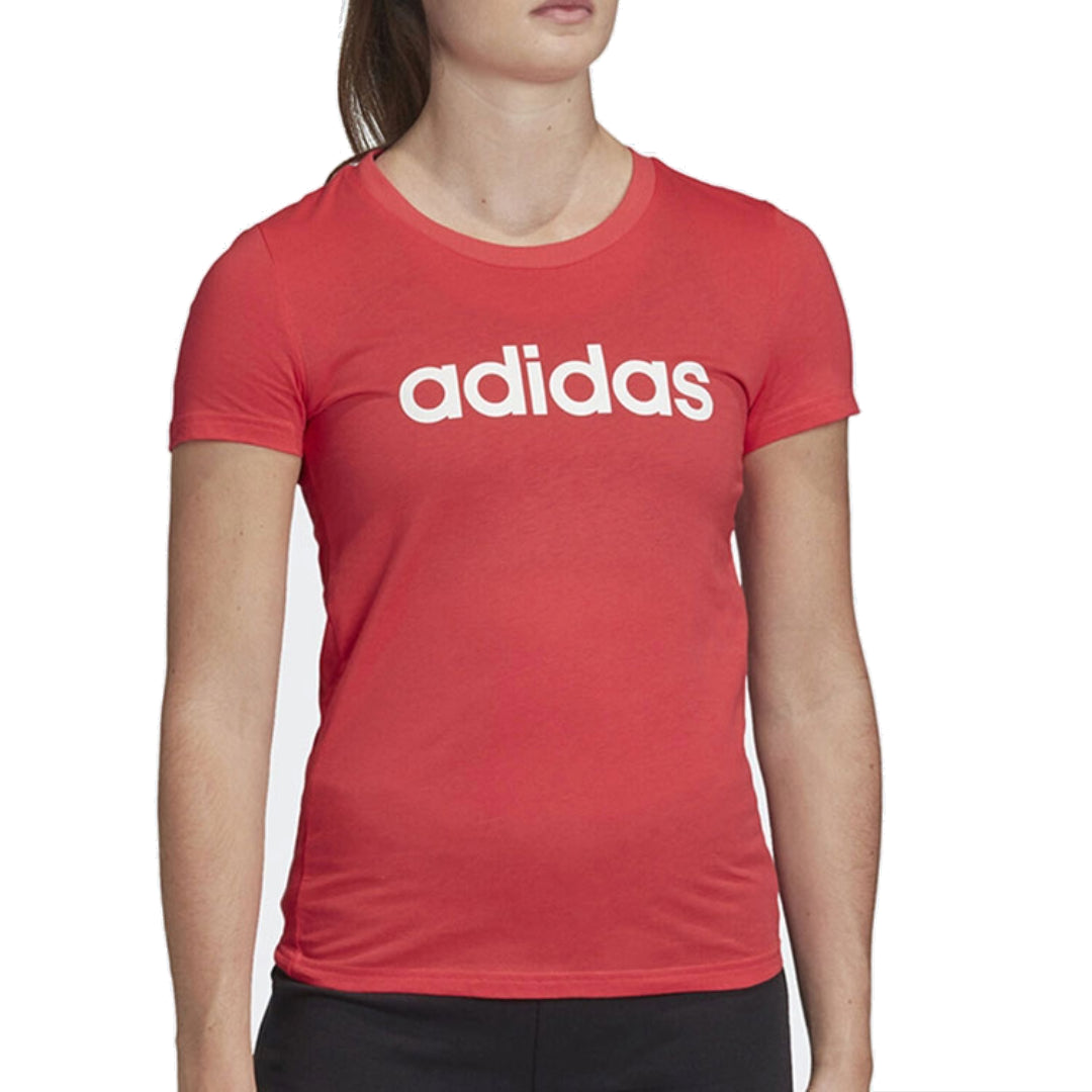 (WMNS) adidas Essentials Linear T-Shirt Asia Sizing 'Pink White' FM6427