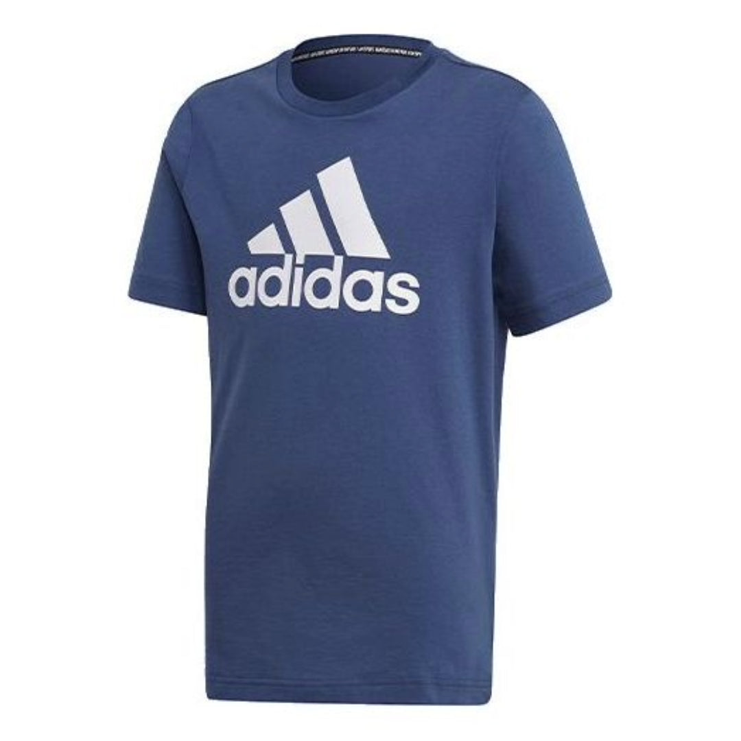 (GS) adidas Must Haves Badge of Sport T-Shirt Asia Sizing 'Blue White' FM6452