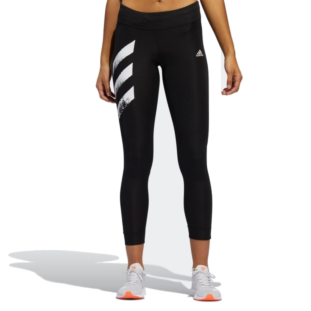 (WMNS) adidas Own The Run 3-Stripes Fast Tights Asia Sizing 'Black White' FP7539