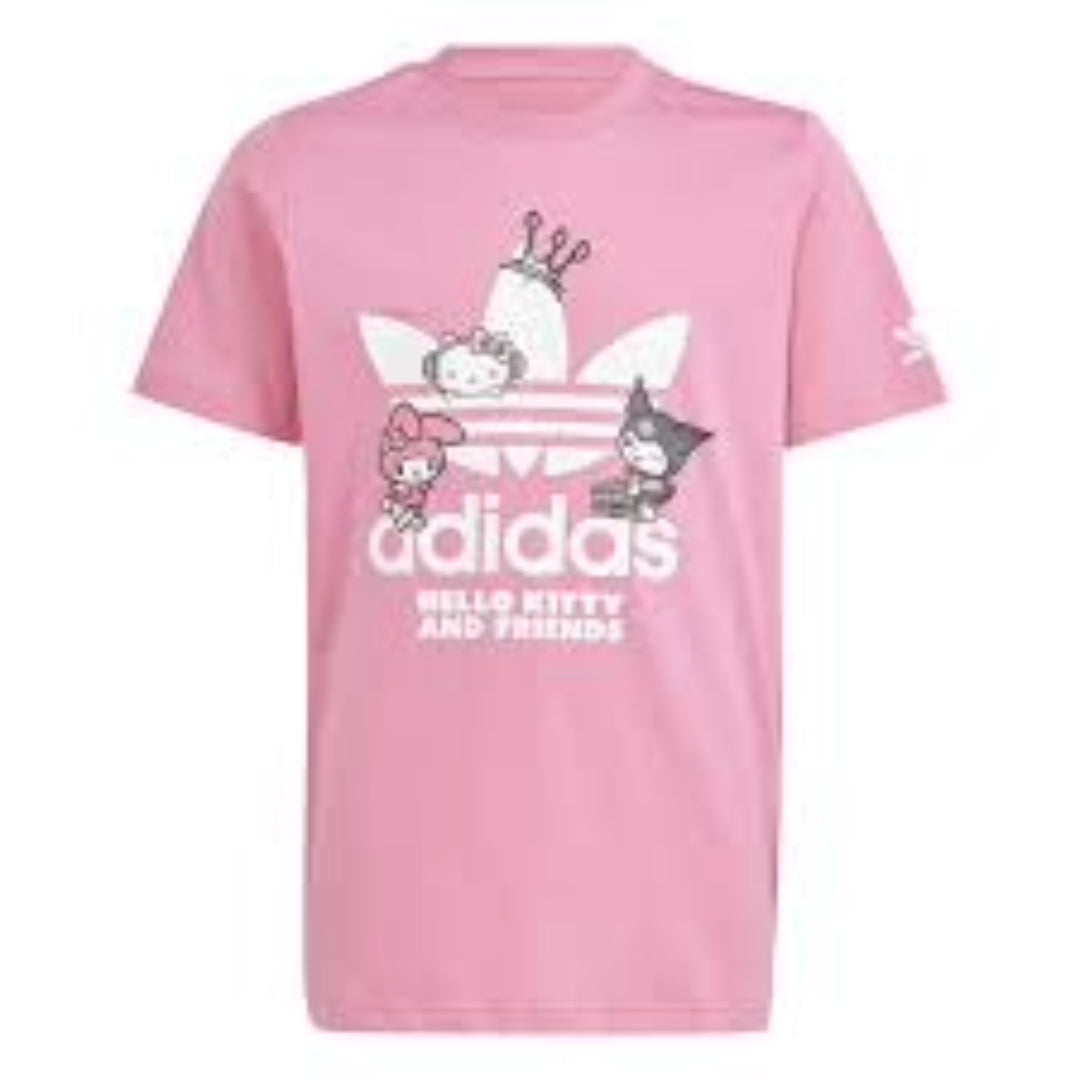 (GS) adidas Originals x Hello Kitty T-Shirt Asia Sizing 'Pink White' IR9751